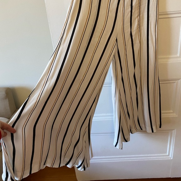 🌻Anthropologie White Striped Whited Wide Leg Pants - Picture 4 of 12